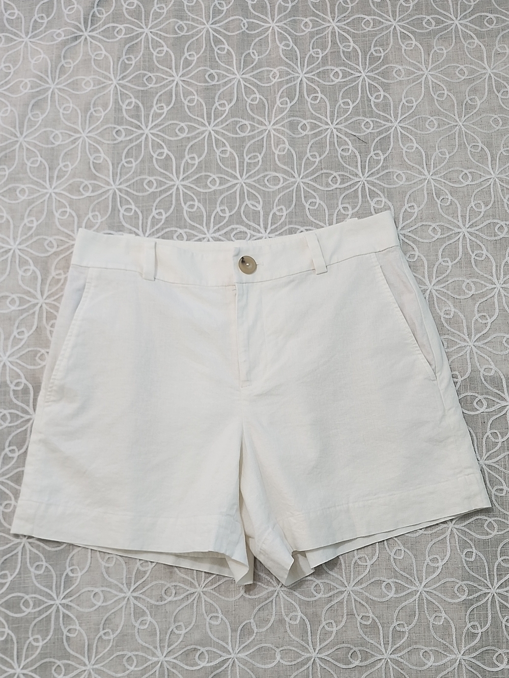Vince High-Waist Tailored Linen Blend Shorts